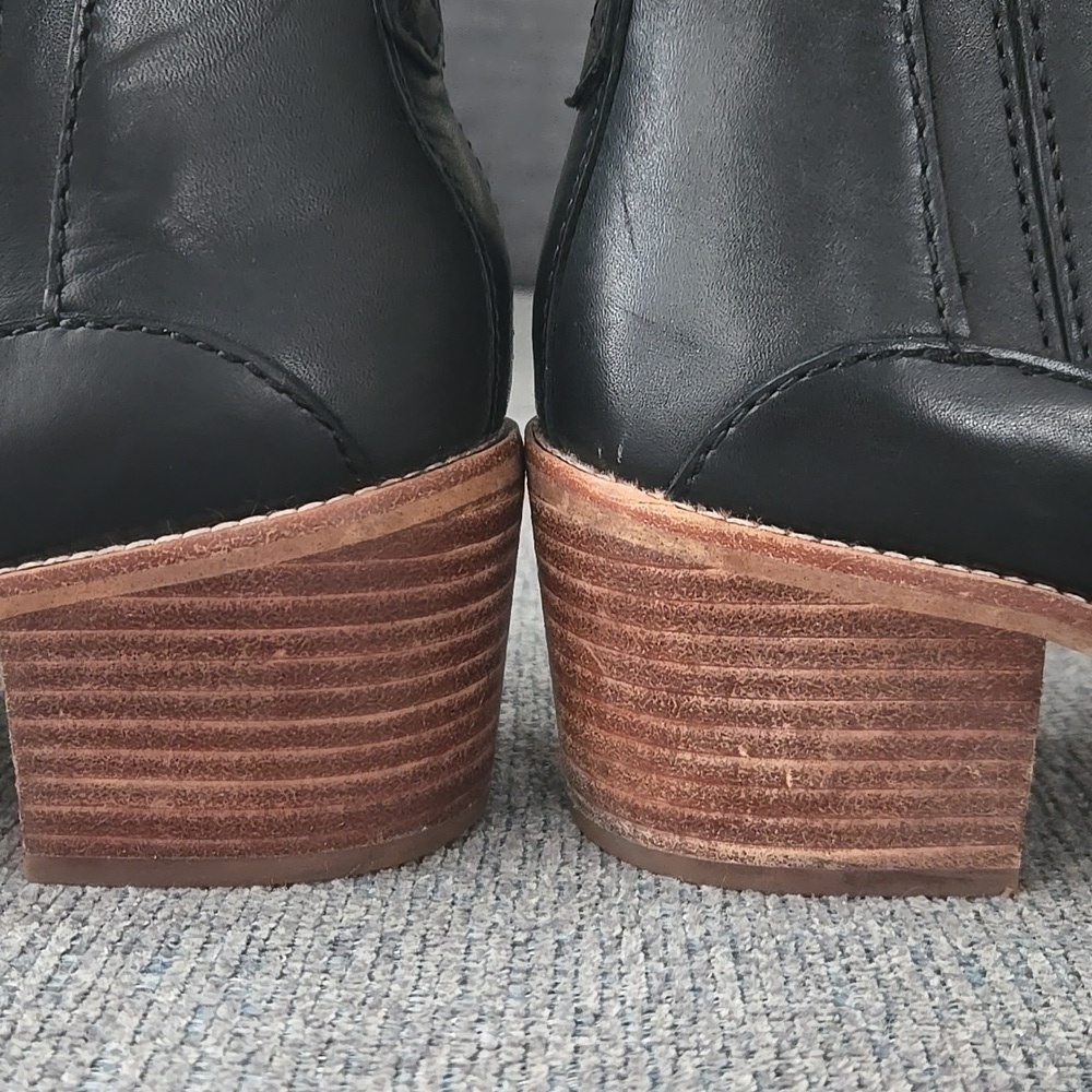 Madewell Black Leather Bonham Chelsea Western Ankle Booties Size 9.5 - Picture 11 of 16